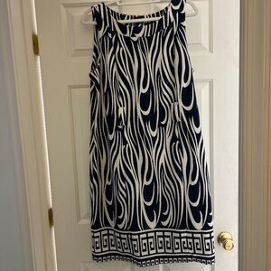 Black and White Printed Dress-Size 14 in excellent condition